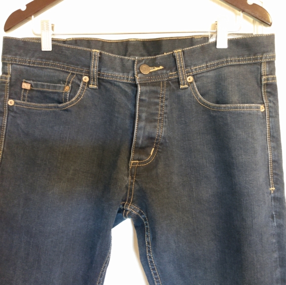🔴 SALE A/X Armani Exchange J130 Button Fly Skinny Jeans Dark Wash 36 Short - Picture 3 of 13